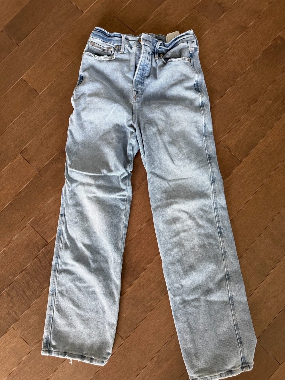 Good American Light Blue Straight-Leg Jeans